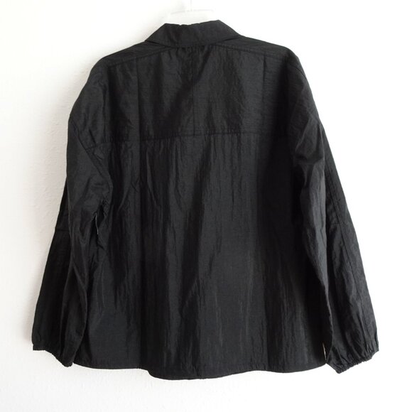 Athleta Lunar Sheen Shirt Top Women's Size S Black Shacket Overshirt Activewear - Picture 8 of 12